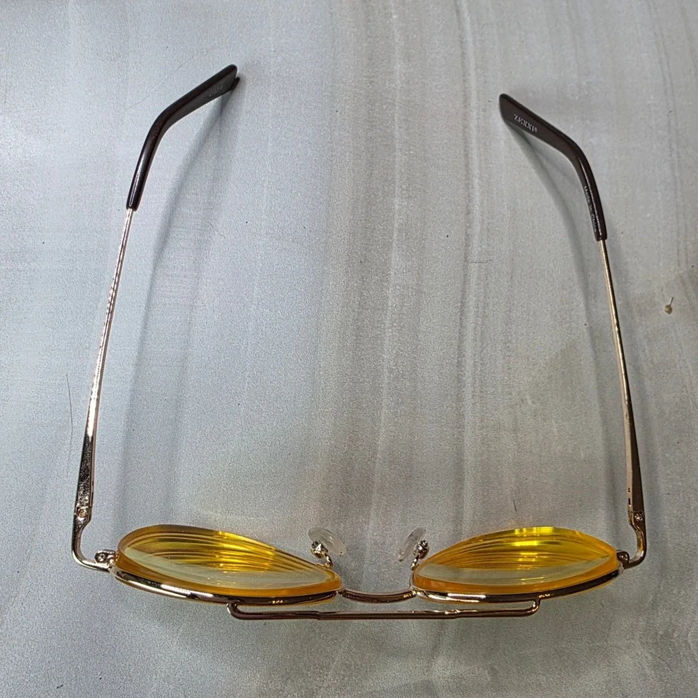 Zenni Optical Gold Aviator Frames Only 419014 Retro Double Bridge Eye Glasses D1